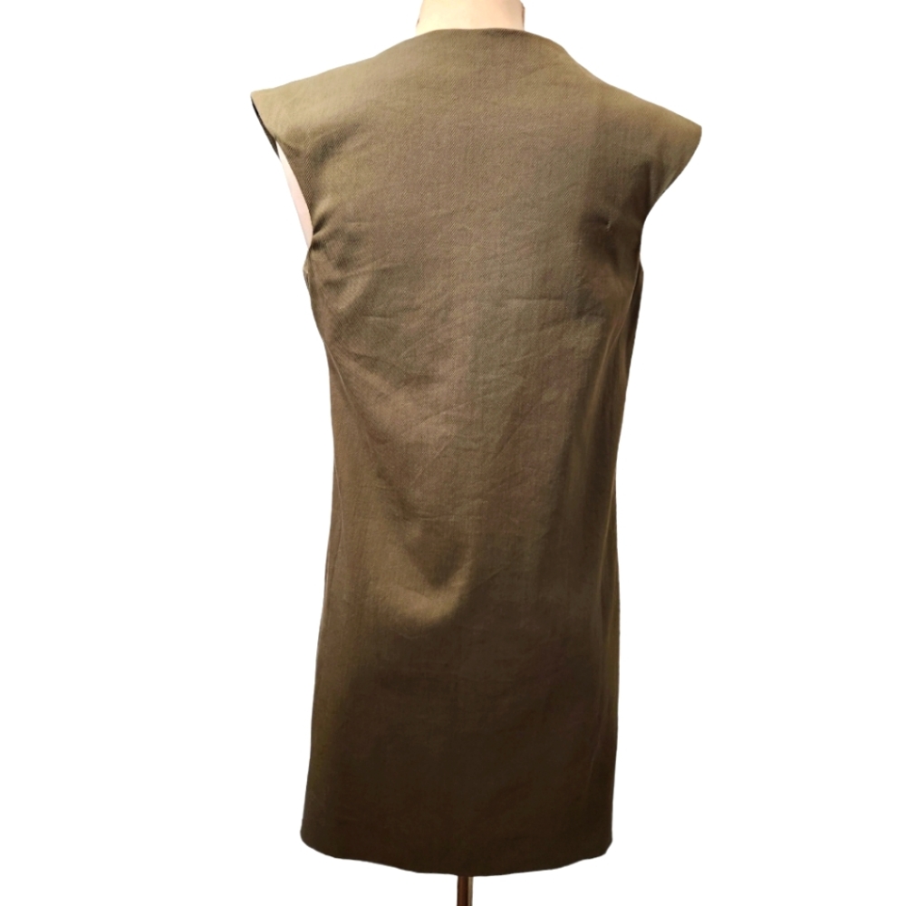 GUCCI Sage Green Silk & Cotton Faux Wrap Dress - 42 EU - Picture 11 of 15